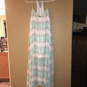 Green and White Maxi Dress